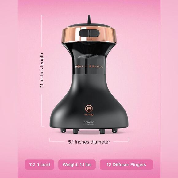 NIB Bellissima Diffon Ceramic Diffuser Hair Dryer for Curly Hair, 2-in-1 - Picture 3 of 10